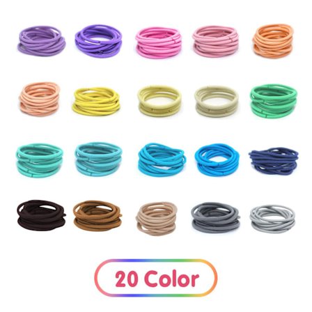 200 stycken små hårsnoddar, 2,5 cm flerfärgade hårband