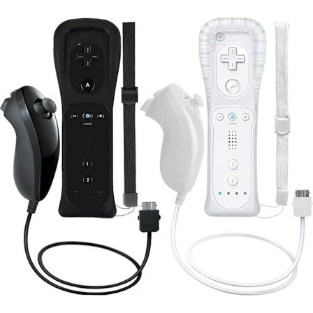 2-pack trådlös handkontroll och Nunchuck för Wii och Wii U konsol - WELLNGS