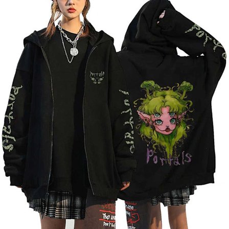 Melanie Martinez Portals Hoodies Tecknad Dragkedja Sweatshirts Hip Hop Streetwear Kappor Män Kvinna Oversized Jackor Y2K Kläder