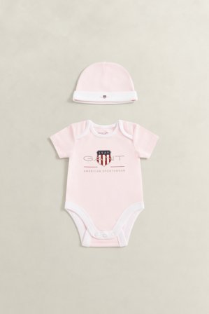GANT Kinder Set mit Strampler und Mütze (62) Rosa