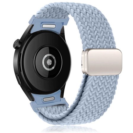 Flätat armband för Samsung Galaxy Watch 6 4 classic/5 Pro 45mm 47mm 43mm 44mm 40mm Magnetiskt armband utan mellanrum Galaxy Watch 6 band ljusblått