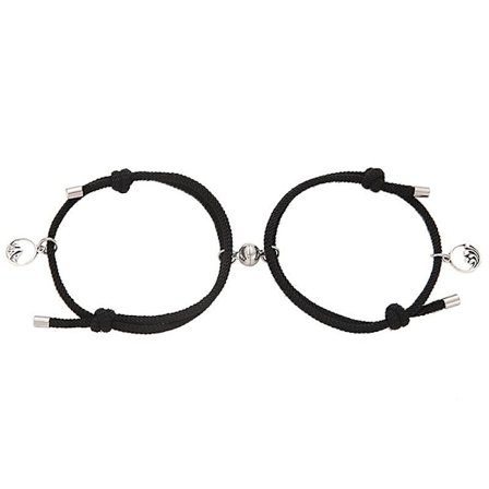2 st magnetiska armband justerbar pargåva legering par rep flätad armband för par