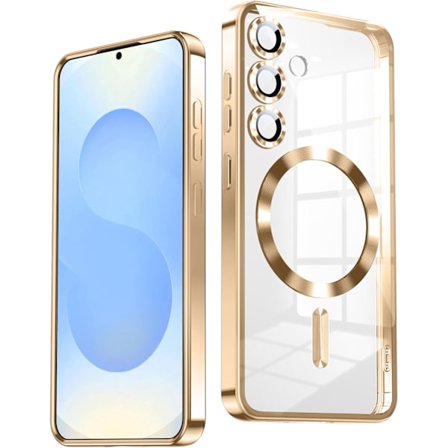 Samsung S25 Cover – Metallic Cover med Magnetisk Kompatibilitet, Slankt Design - Guld