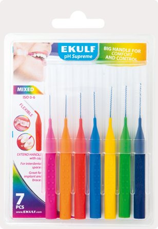 Ekulf ph Supreme mellomromsbørste mixed 6 stk