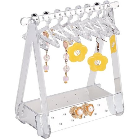 Ørepyntoppbevaringsboks med mini kleshenger, dukkekleshenger, ørepyntutstilling