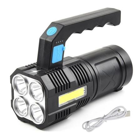 Bärbart handtag Natt USB Uppladdningsbar handhållen lykta Vandring 4 lägen campingljus ABS led ficklampa Super ljus vattentät
