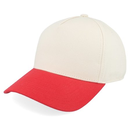 Equip - Beige adjustable Cap - Blank Stone/Red A-frame Adjustable @ Hatstore