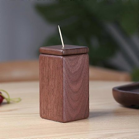 1 st, Tandpetarhållare i valnöt, 9,6 cm hög, 4,5 cm fyrkantig, Elegant tandpetardispenser i trä, Rustik hem- och restauranginredning, Kreativ nordisk 