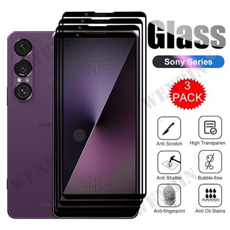 3 st Härdat Glas För Snoy Xperia 1 VII 10 5 VI V IV III II Xperia Pro-I Full Cover Skärmskydd Sony Xperia 1 VII
