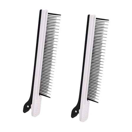 2 st frisörhjälpskammar hårfärgnings- och permanentklämmor för salongshöjdpunkter svart vit(svart vit)