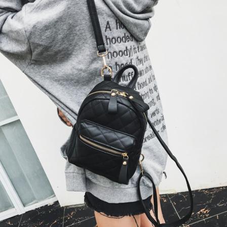 Kvinner jente ryggsekk skulderveske skolesekk Diamond Small Bag Korean Style Ins All-Match Håndvesker Black
