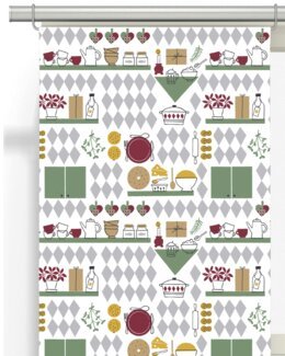 Panellängd Julköket 2-pack Grön - Arvidssons Textil