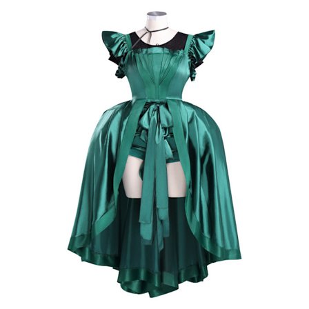 Agnes Halloween Kostume til Voksne og Børn, Addams Family Cosplay Festkjole grøn【mo】