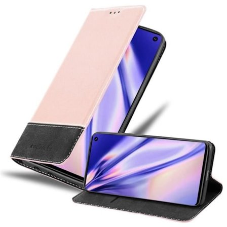 Fodral till Samsung Galaxy S10 4G Skal i SVART ROSA Fodral Skal Skydd magnetisk stängning stödfunktion