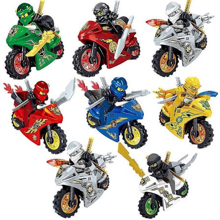 8pcs Ninja Figures Set Kids Toys Shinobi Minifigures Birthday Party Gifts