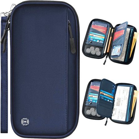 ING Pas Pung Taske, Pas Holder, Rejse Pung Taske, Vandtæt RFID Blokerende Kort Organizer med Håndrem Lynlås, Skulderrem