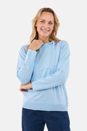 SIGNATURE - Langærmet Strik - Lyseblå - Med Bindedetalje