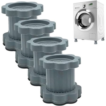 4-pak Anti-vibrationsfødder til vaskemaskine – Støddæmpende maskinfødder til vaskemaskiner og køleskabe