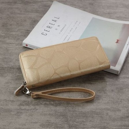 Stor stenmønstret lynlås pung damepung lang pung (Go