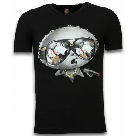 Local Fanatic Stewie Dog - Herr T shirt - 1458Z - Svart svart, Herr, Herr, Storlek: XS