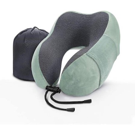 Reisepute Nakkepute Memory Foam Myk Komfort og Støtte Reise Fly Nakkeputer, U-formet Pute for Soving
