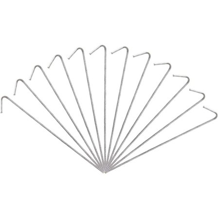 Teltplugger 12 stk 18 cm teltkroker stålplugger bakkeplugger for telt aluminium teltplugger