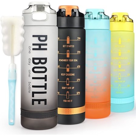 1 liters sportsvannflaske, BPA-fri, miljøvennlig og resirkulerbar plast drikkeflaske