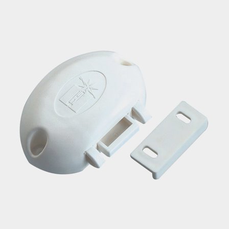 Skåplås med antivibration - vit 70 x 45 x 20 mm