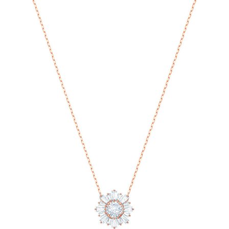 Smyckeskollektion, klara kristaller, rosa kristaller, roséguldfärgad finish