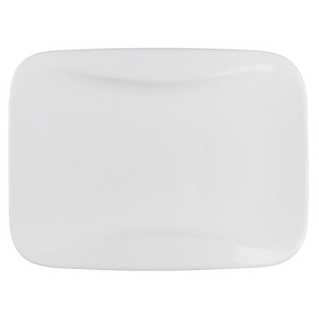 Rektangulär Porslins Assiett - Rundad Kant - 8 pack