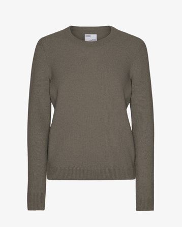 Women Classic Merino Wool Crew - Dusty Olive L