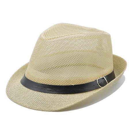 Fashion Retro Hollow Curling Gentleman Halmhatt Rullande Bälte Jazzhatt Kvinnlig Utomhus Strand Solskydd Hatt