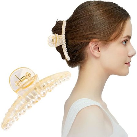 (Små Perler) Hult Hårklipp Metall Kløklipp Ikke-Skliende Kjeve Barrettes Kjeveklipp for Tykt Hårspenne Barrette Jente Kvinne