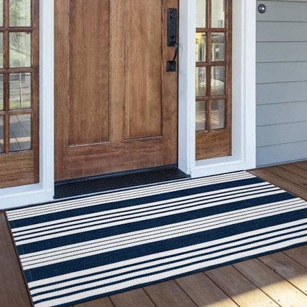 23,6 x 51 tum entrématta, maskintvättbar dörrmatta, blå