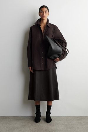 COS Women's Camicia Sartoriale In Cotone Pima in Marrone