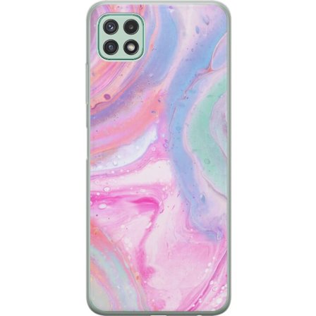 Kompatibel Mobilcover til Samsung Samsung Galaxy A22 5G Abstrakt pastelfarvet marmor kunst med flydende akryl effekt i lyserød, blå og grøn til mod