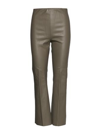 Slkaylee Pu Kickflare Pants Trousers Leather Leggings/Bukser Grønn Soaked In Luxury