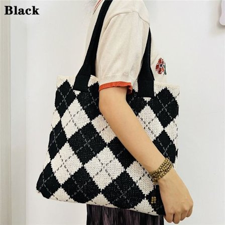 Skuldertasker Hæklet taske SORT