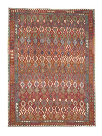 Grande Kilim Afegão Old Style Tapete 412X600 Lã