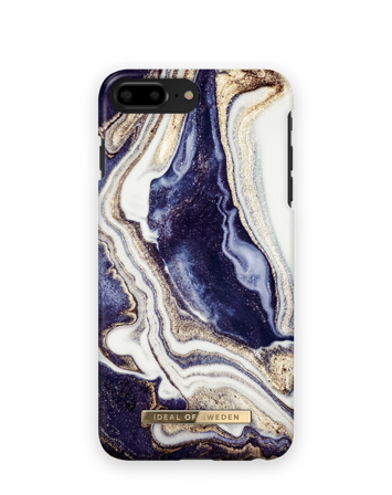 Fashion Case iPhone 7 Plus Golden Indigo marble