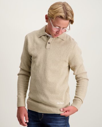 Les Deux Brad Rugby Polo Knit Beżowy Swetry Chłopiec - Kids Brand Store