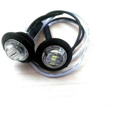 2 STK Premium 3/4 tommers lastebilsidelys LED signallys busssidelys rund rystallys 24V Hvit