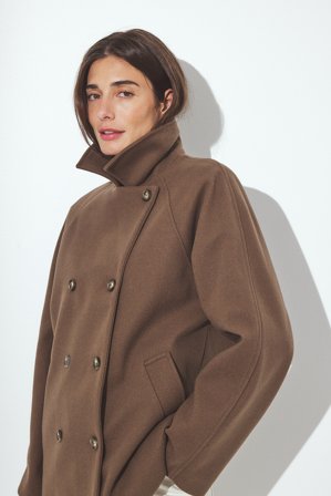 NA-KD Manteau court à double boutonnage - Vestes d'Hiver - Marron - EU 36