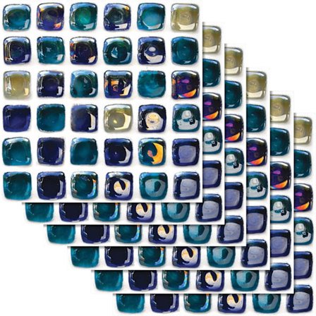 12 Stk 20x20cm (Vattendroppsmosaik) Självhäftande Kakelklistermärken