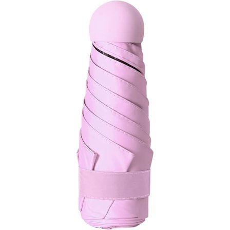 Mini Sammenleggbar Paraply, Reiseparaply, 210g Ultralett Lomme Paraply, Kompakt Manuell Vindtett Paraply, Blandet Paraply