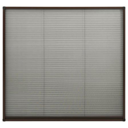 Vidaxl Plisserat Insektsnät För Fönster Brun 130x100 Cm Aluminiu Brun