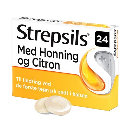 Strepsils Honning og Citron, sugetabletter 24 tabl., Medicin & Pleje, Ondt i Halsen, Halspastiller