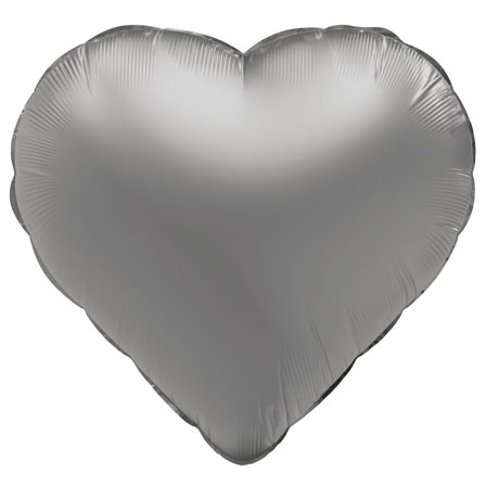 Folieballong Hjerte Månesølv Matt