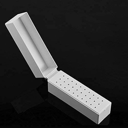 30 hullers BoxîManicure og Nail Art Tilbehørsopbevaringsstativ, Sliber Borebitsholder, Manicure Bitsholder, Displaystand, Værktøj