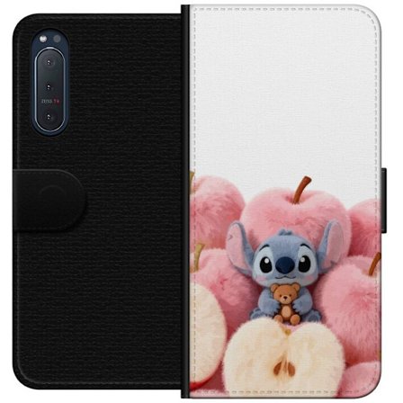 Yhteensopiva Lompakkokotelo Sony Sony Xperia 5 II Värikäs kollaasi futuristisilla tyttöryhmän hahmoilla, sydämillä ja glitterillä nykyaikaisess